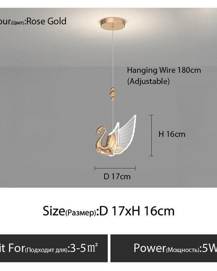 Swan-Inspired LED Chandelier: Elegant Lighting with Customizable Color Temperatures and Exceptional Durability