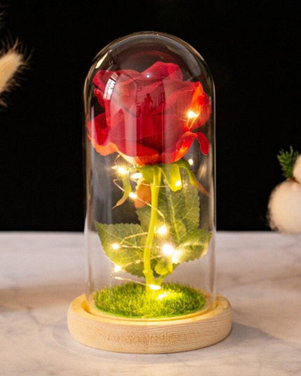 Elegant Simulated Rose Glass Dome - A Touch of Luxury for Your Home