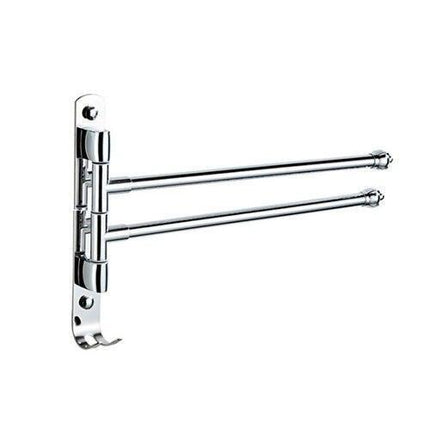 DOOKOLE Contemporary Stainless Steel Swivel Towel Rack with Hook for Enhanced Bathroom Organization