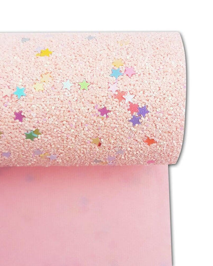 Shimmering Pink Faux Leather Crafting Roll for Creative DIY Projects