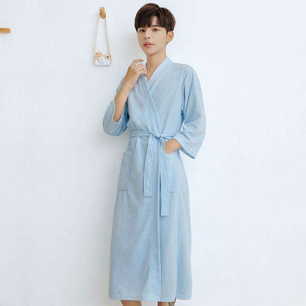 Couples' Elegant Cotton Kimono-Style Lounging Set