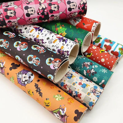 Vibrant Cartoon-Themed Vinyl Fabric for A4 Crafting Projects