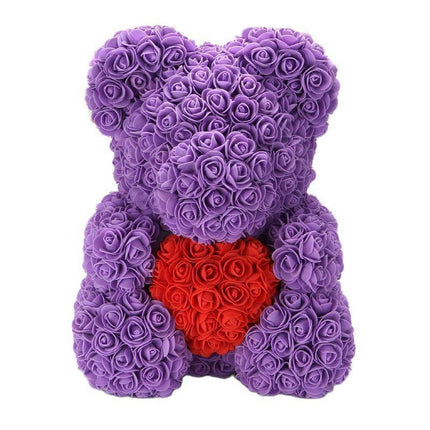 Elegant Teddy Rose Bear with Artificial Blooms - Perfect Gift for Cherished Moments