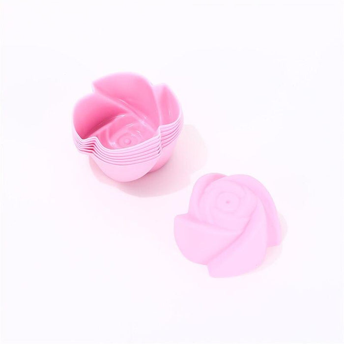Silicone Baking Essential: Set of 6 Round Cake Molds for Cupcakes and Muffins