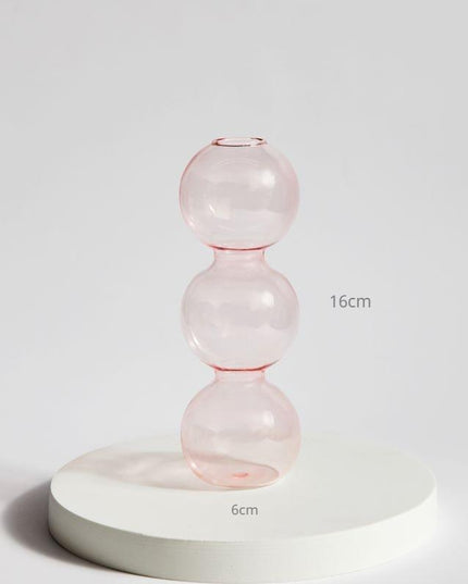 Handcrafted Nordic Bubble Glass Vase: Elegant Floral Display for Modern Homes