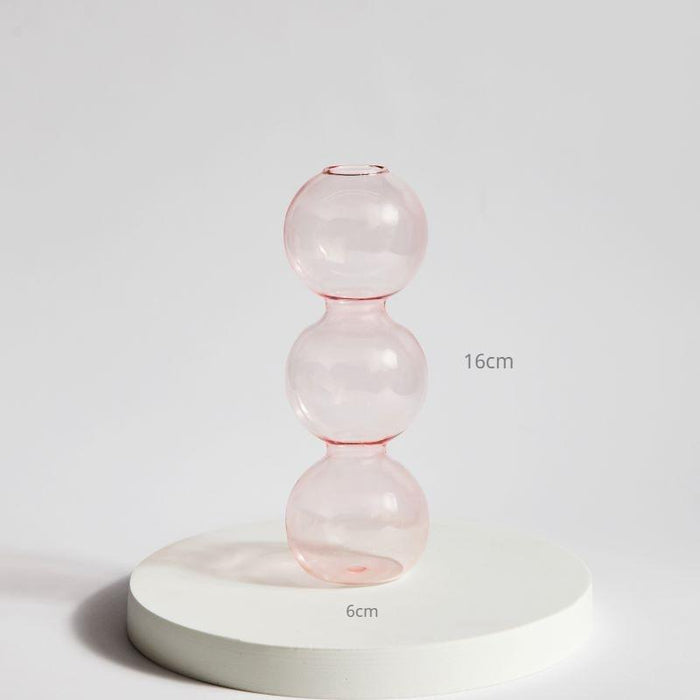 Nordic Glass Bubble Vase: Elegant Artisan Flower Display Piece