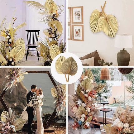Boho Chic Dried Gold Palm Spears - Elegant Foliage for Home & Wedding Decor