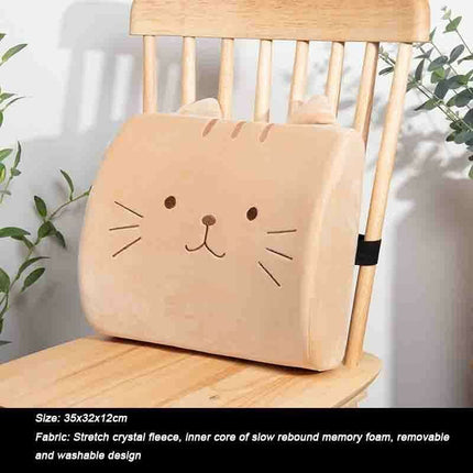 Adorable Cartoon Cat Memory Foam Desk Cushion - Ergonomic Comfort for Your Workspace