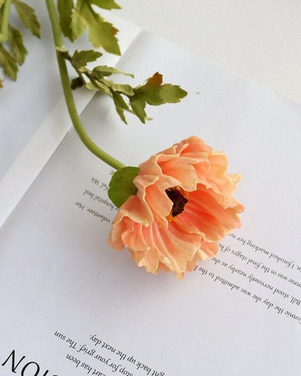 Elegant Realistic Poppy Faux Flower Bouquet - Luxurious Floral Centerpiece for Stylish Decor