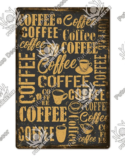 Retro Coffee Shop Metal Sign - Nostalgic Wall Art for Home Décor and Gifting
