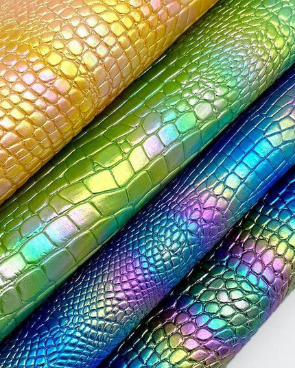 Vibrant Metallic Crocodile Textured Faux Leather Crafting Kit