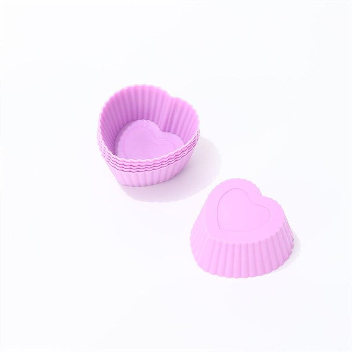 6-Piece Silicone Round Cake Mold Set for Baking Cupcakes and Muffins