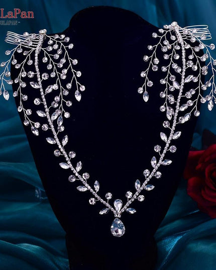 Elegant Silver Water Drop Rhinestone Bridal Headpiece