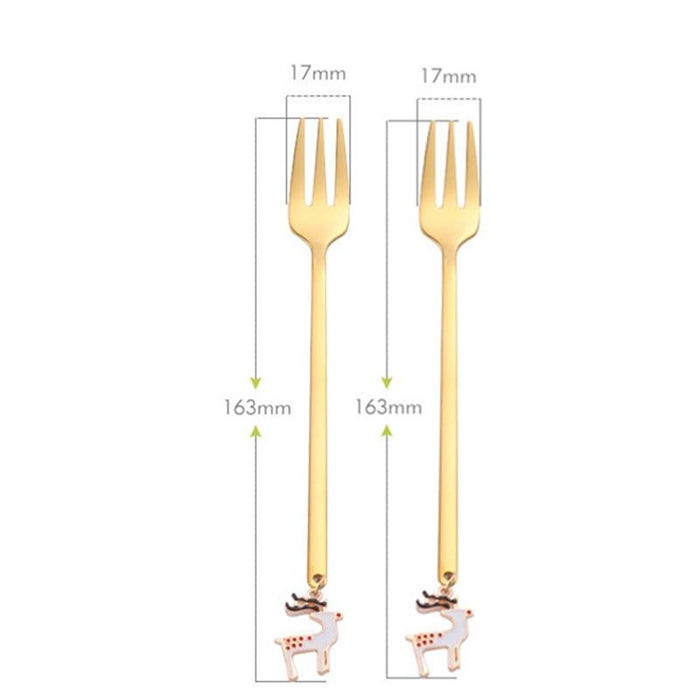 Santa's Joyful Holiday Silverware Duo - Cheerful Spoon and Fork Set for Festive Feasts