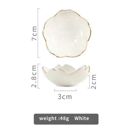 Elegant Cherry Blossom Ceramic Dishes for Seasoning and Trinket Display