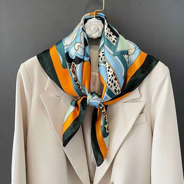 Chic Silk Square Scarf for All Seasons - Elevate Your Style with Luxurious Flair