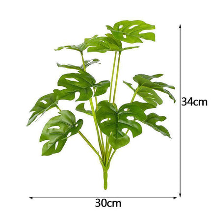 Vibrant Faux Turtle Leaf Greenery Set - 12 Stems for Effortless Decor