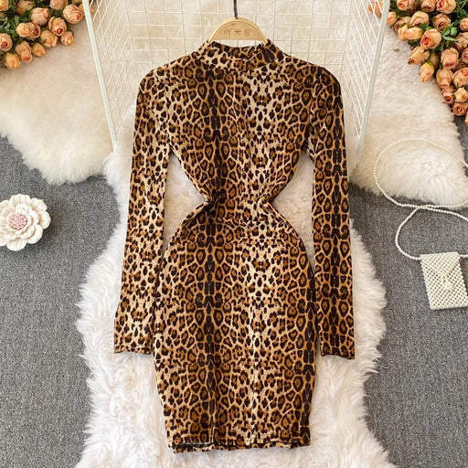 Leopard Elegance: Bodycon Mini Dress for the Stylish Woman - 2024 Spring Collection