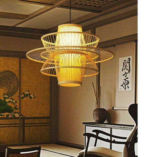 Artisan Bamboo Chandelier: Exquisite Handcrafted Lighting for Home and Garden