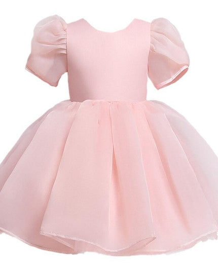 Charming Floral Bow-Back Dress for Young Royalty