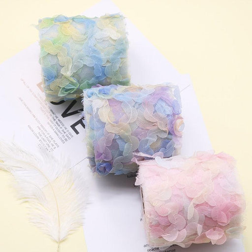 8cm 10Yards Rainbow Tulle Colorful Sewing Flower Mesh Ribbon Movie DIY Baking Giftbox Wrap Hairbow Material Poms Bowknots Bridal-0-Très Elite-Colorful pink-6cm x 10yards-Très Elite