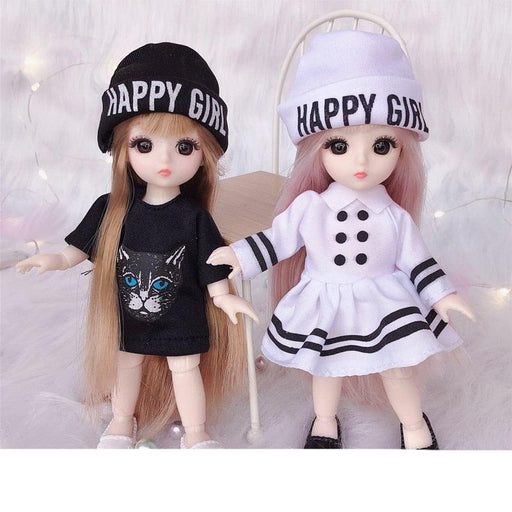 16cm Mini Princess Doll with Multi-Color Hair and Dress-Up Clothes - Creative Play Toy