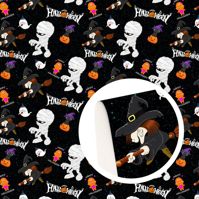 Spooky Ghost Pumpkin Leatherette Sheets - Halloween DIY Crafting Must-Have 🎃