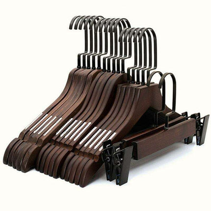 Elegant Lotus Wood Hanger Set of 5 - 10 pcs - Premium Closet Organization Solution