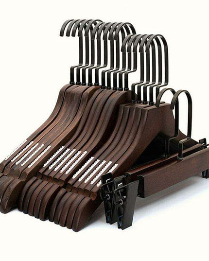 Elegant Lotus Wood Hanger Set of 5 - 10 pcs - Premium Closet Organization Solution