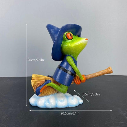 Whimsical Green Frog Resin Desk Ornament - Enchanting Home Decor