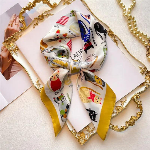 Luxurious 70cm Silky Square Scarf - Versatile Fashion Accessory for Stylish Women