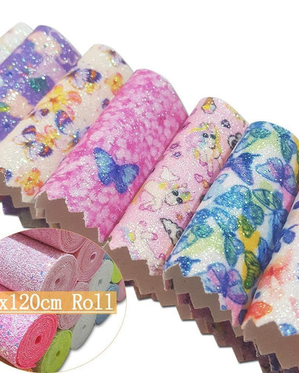 Enchanted Unicorn & Butterfly Faux Leather Craft Roll for Customized Hair Accessories