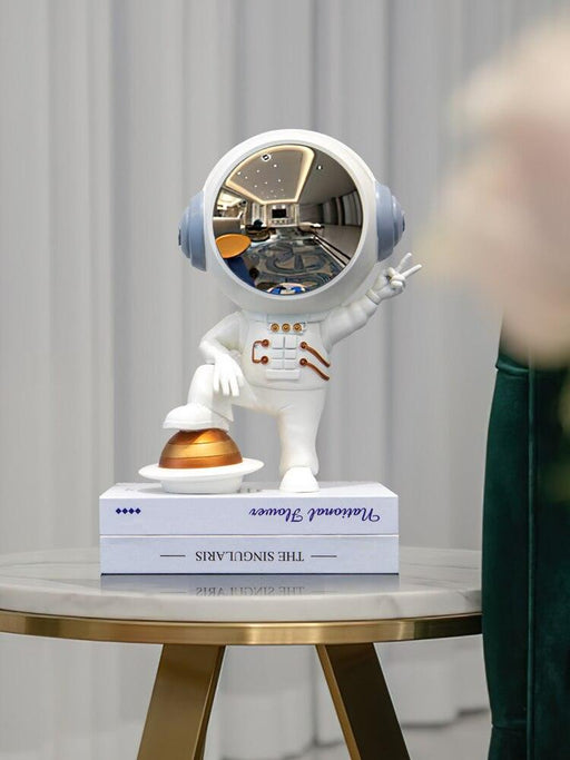 Handcrafted Astronaut Sculpture - Contemporary Resin Statue for Tabletop Display