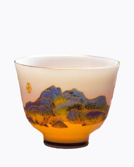 Luxurious Suet Jade Ceramic Teacup Set for a Refined Tea Experience