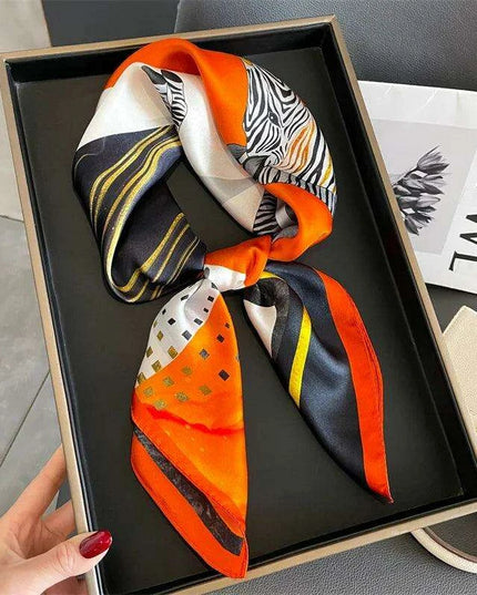 Exquisite Silk Square Scarf - A Touch of Timeless Sophistication for Women