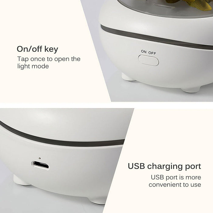 Eternal Elegance LED Rose Dome with Aromatherapy and USB Power - Captivating Floral Accent Light - Timeless Botanical Experience - Preserved Rose Delight