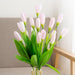 Elegant Purple Mini Faux Tulip Blossoms - Set of 21 Bulbs/1 Stem