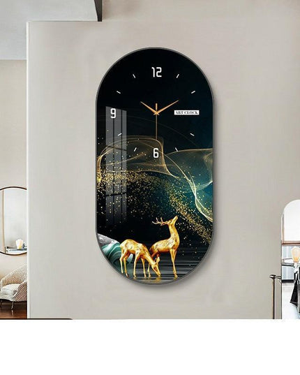 Chic Botanical Elegance - Sophisticated Wall Clock for Home and Dining Spaces