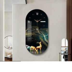 Modern Luxury Wall Clock for Living Room, Fashionable Decorative Painting, Silent Creative Wall Hanging Clock for Home and Restaurant-Home Décor›Decorative Accents›Wall Arts & Decor›Mirrors & Wall Clocks-Très Elite-BG2556-30cm x 60cm-Très Elite