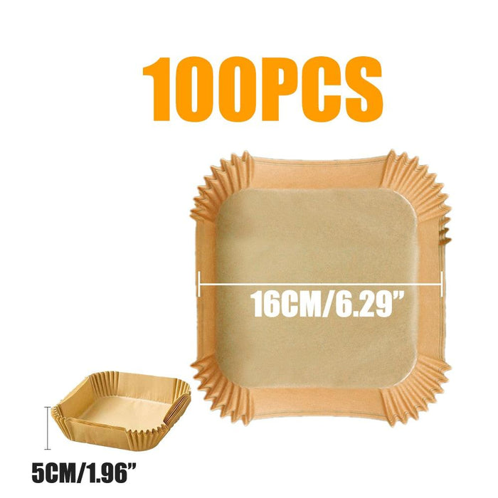 Air Fryer Disposable Parchment Paper Liner Set 50/100 Pcs Oil-proof Non-Stick Baking Mats - SquareRound