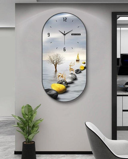 Chic Botanical Elegance - Sophisticated Wall Clock for Home and Dining Spaces