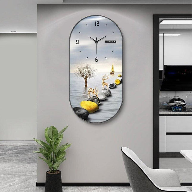 Chic Botanical Elegance - Sophisticated Wall Clock for Home and Dining Spaces
