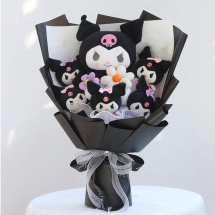 Sanrio Character Plush Doll Bouquet - Cute My Melody, Kuromi, Cinnamoroll & Kt Cat Gift Set