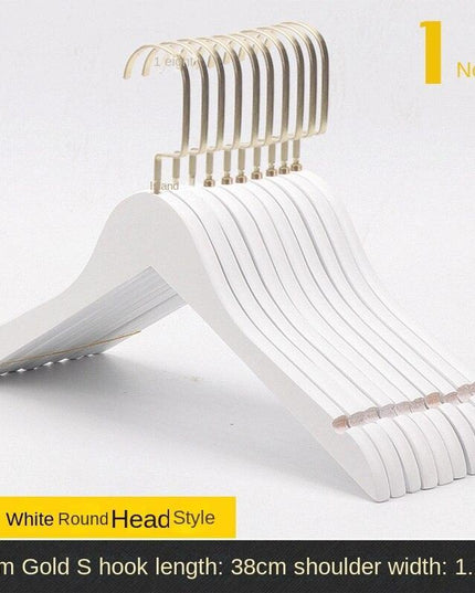 Elegant White Wooden Hanger Set with Gold Hooks for Fashionable Closet Organization