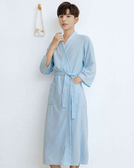 Couples' Elegant Cotton Kimono-Style Lounging Set