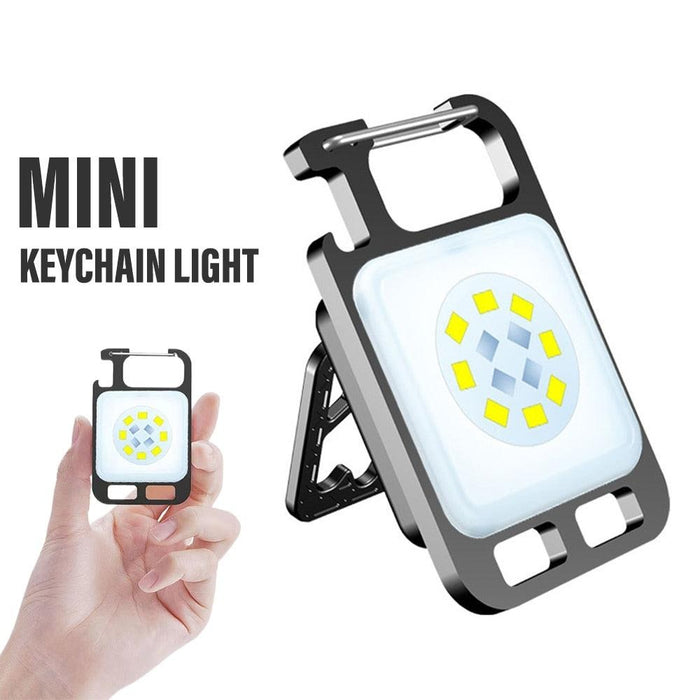 Keychain Flashlight with 4 Lighting Modes, Magnetic Attachment, Rechargeable Battery, and Bottle Opener