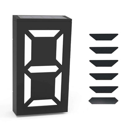 Elegant Solar-Powered LED House Number Sign: Contemporary Outdoor Address Illuminator