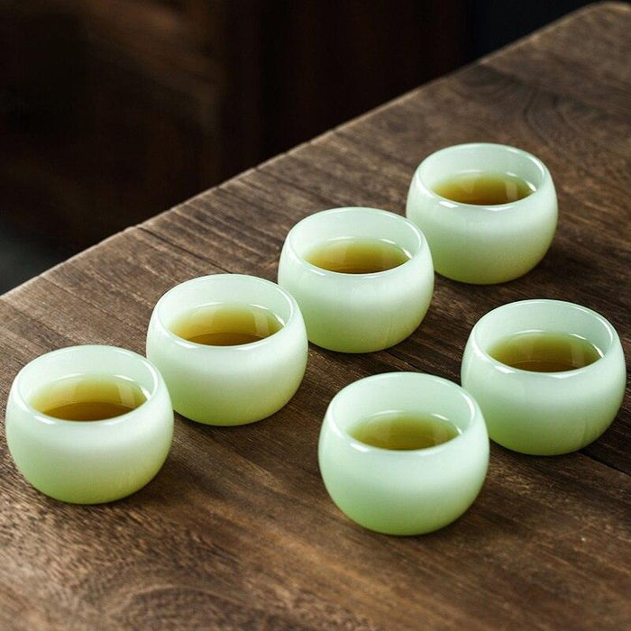 Exquisite Cyan Jade Porcelain Tea Cup - Luxury Gift for Tea Lovers