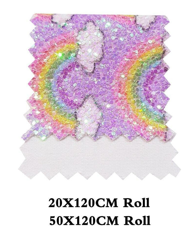 Glittering Rainbow Faux Leather Crafting Roll - Ignite Your Imagination with a Splash of Color