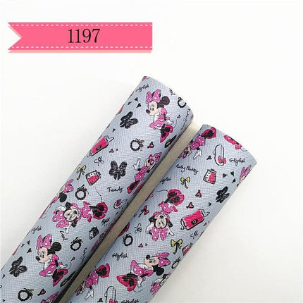 Cartoon-Inspired Faux Leather Craft Rolls - Set of 2 - 20x134cm Each